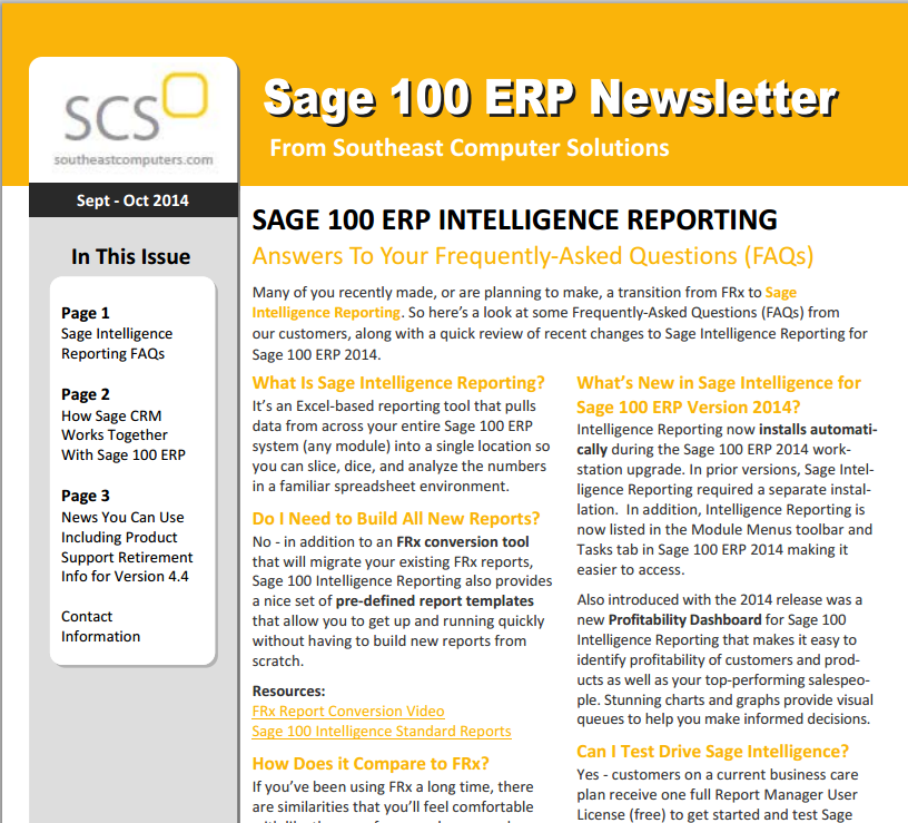 Sage 100 Intelligence Reporting