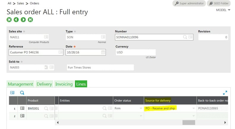 setting up intercompany transactions in Sage Enterprise Management (Sage X3)