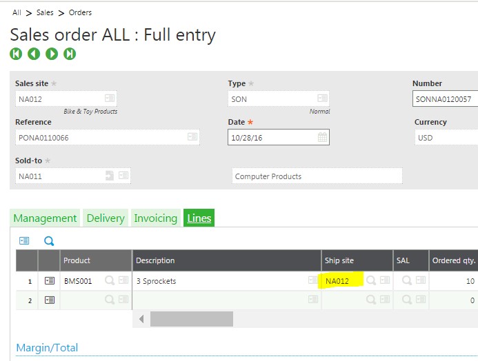 setting up intercompany transactions in Sage Enterprise Management (Sage X3)