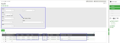 auditing fields in Sage Enterprise Management (Sage X3) auditing fields in Sage Enterprise Management (Sage X3)