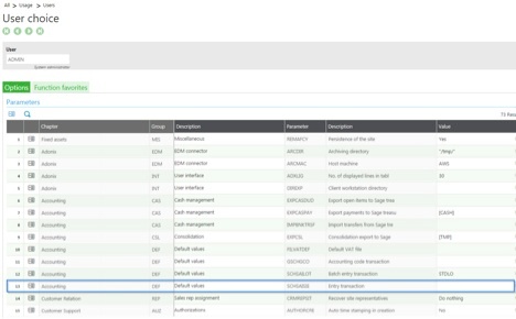 personalizing general parameters in Sage Enterprise Management (Sage X3)
