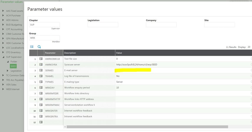 email a report in Sage Enterprise Management (Sage X3)