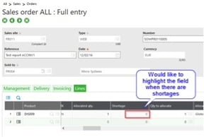 conditional formatting in Sage Enterprise Management (Sage X3)