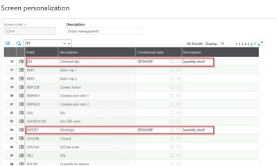 conditional formatting in Sage Enterprise Management (Sage X3)