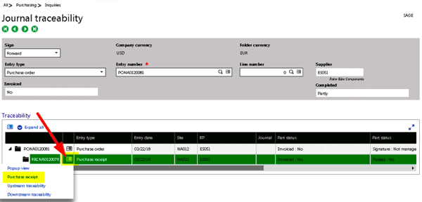 Traceability Purchase Receipt